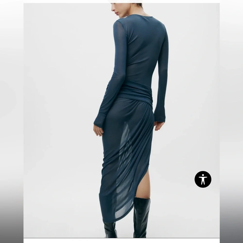 ZARA Collection Knotted Asymmetric Dress Size-L - Picture 8 of 13